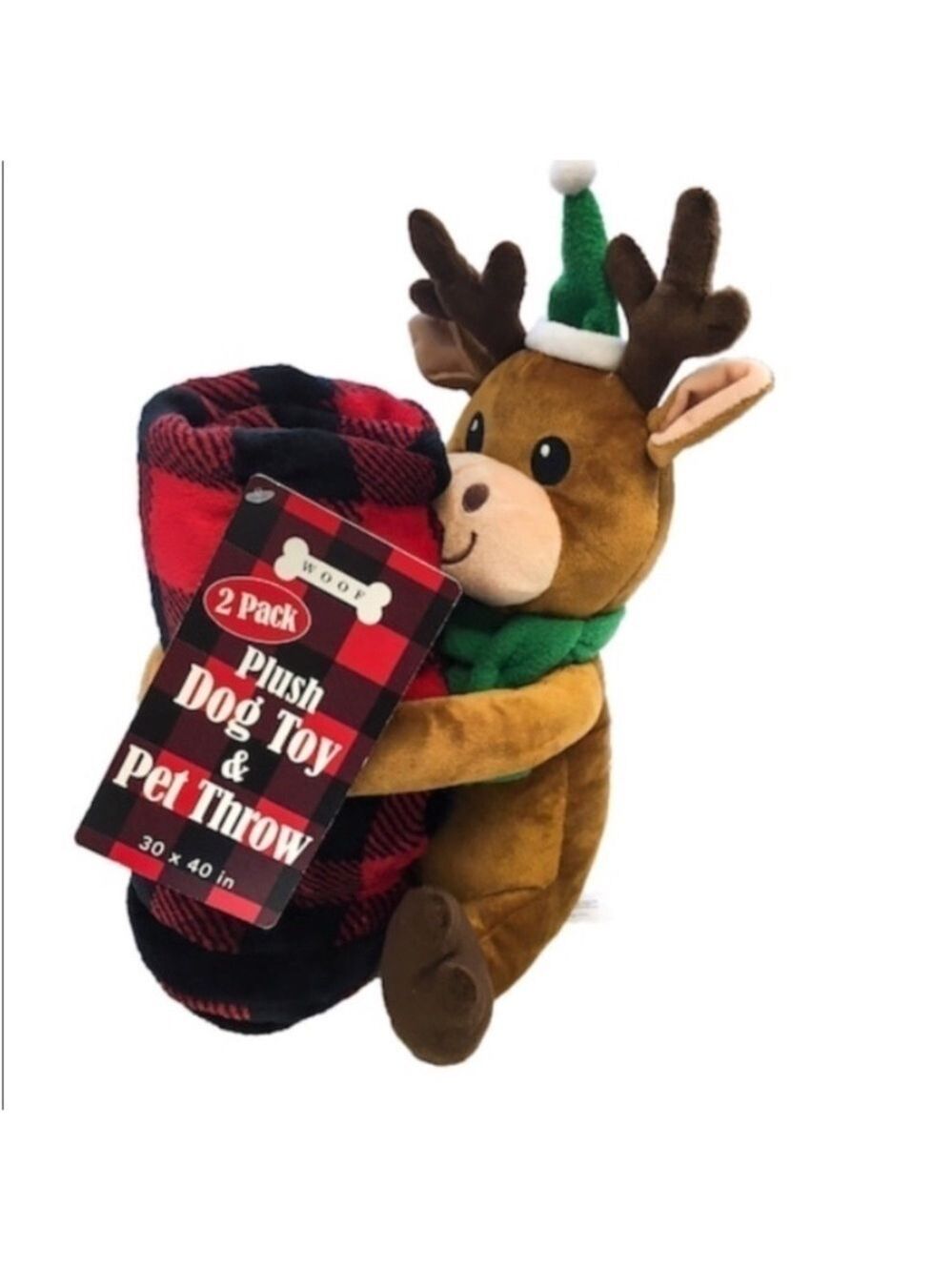Kohl’s Exclusive Plush Dog Toy with squeaker and 30 x 40 throw